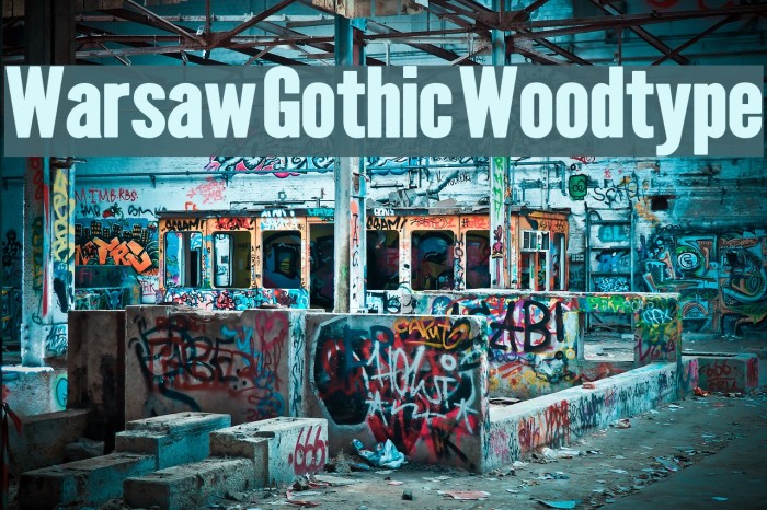 Warsaw Gothic Woodtype Font examples