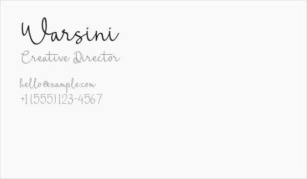 Warsini Business Card