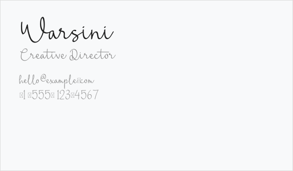 Warsini Business Card