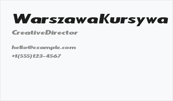 Warszawa Kursywa Business Card