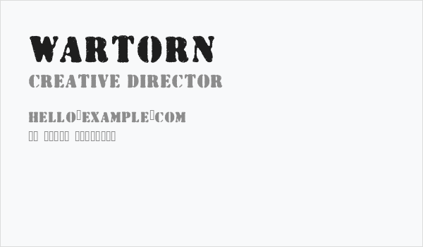 Wartorn Business Card