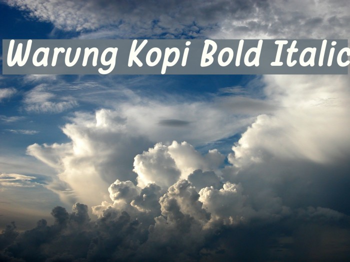 Warung Kopi Bold Italic Font examples