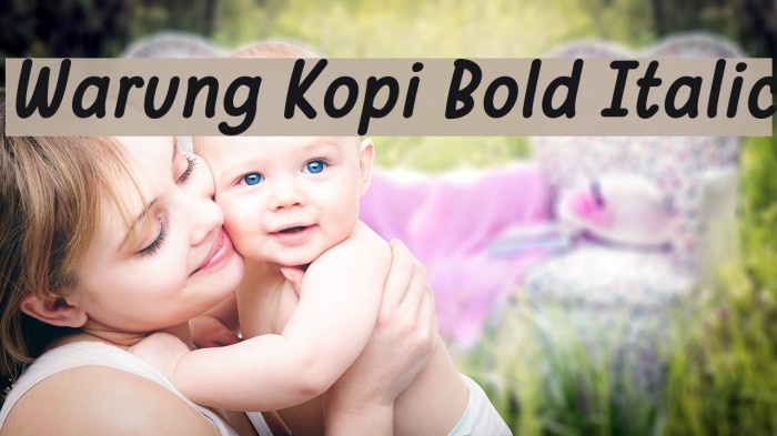 Warung Kopi Bold Italic Font examples