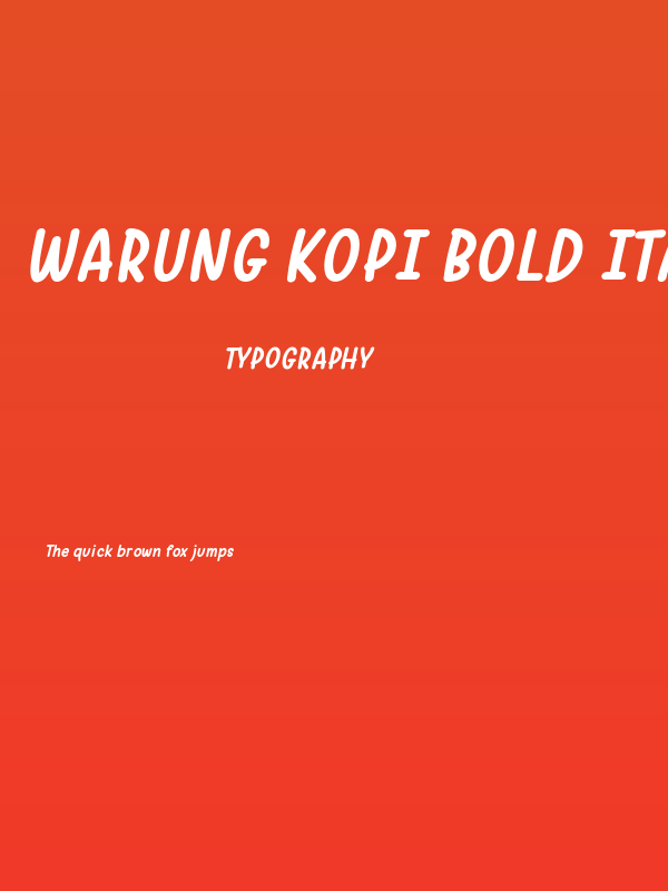 Warung Kopi Bold Italic Poster
