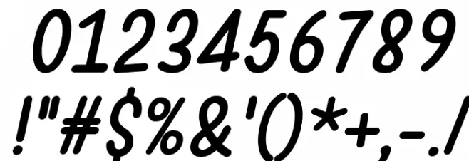 Warung Kopi Italic Font OTHER CHARS