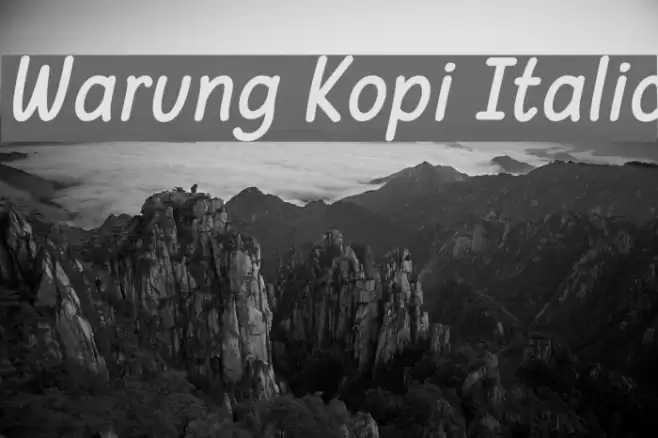 Warung Kopi Italic Font examples