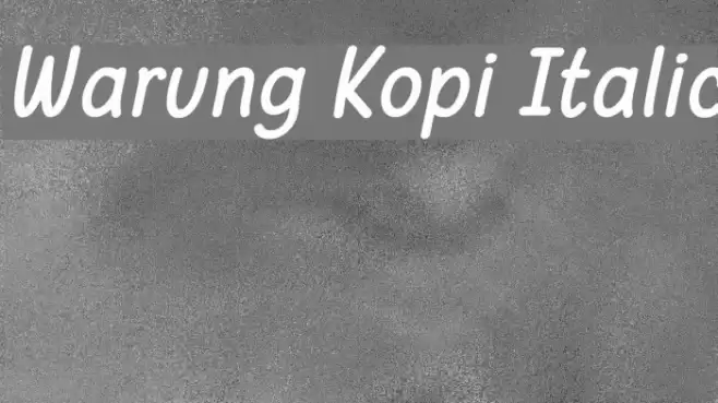 Warung Kopi Italic Font examples