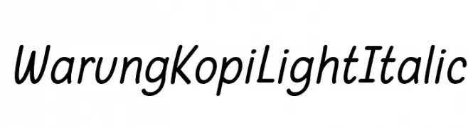 Warung Kopi Light Italic  Free Fonts Download
