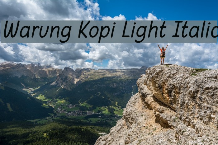 Warung Kopi Light Italic Font examples