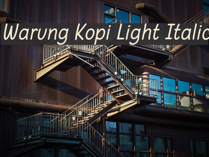 Warung Kopi Light Italic Font examples