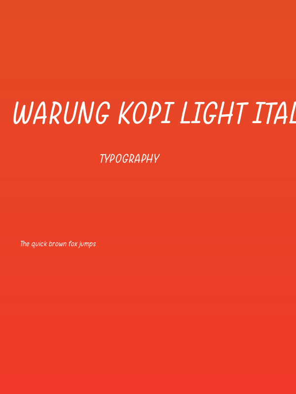 Warung Kopi Light Italic Poster