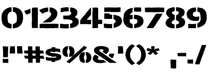 Warzone Stencil Font OTHER CHARS