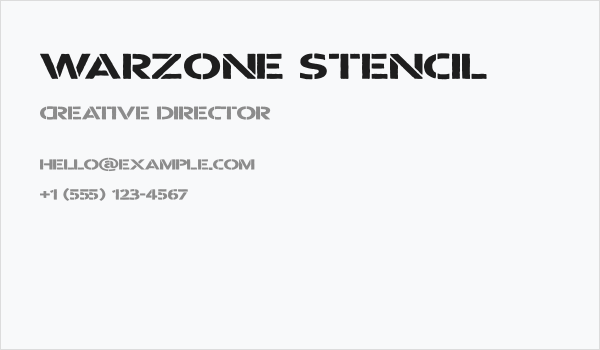 Warzone Stencil Business Card