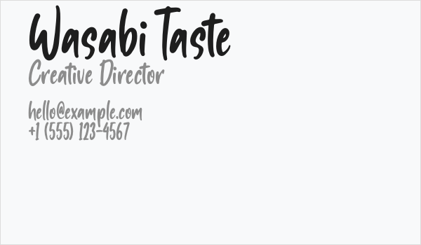 Wasabi Taste Business Card