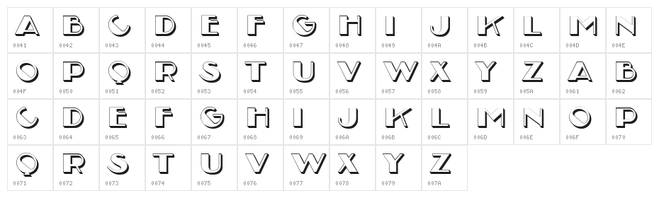 Wasco Hollow Regular Character Map