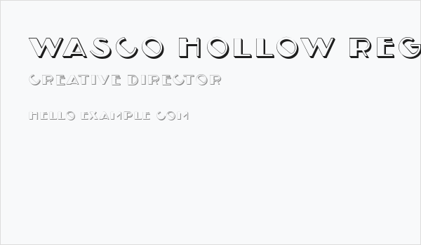 Wasco Hollow Regular Business Card