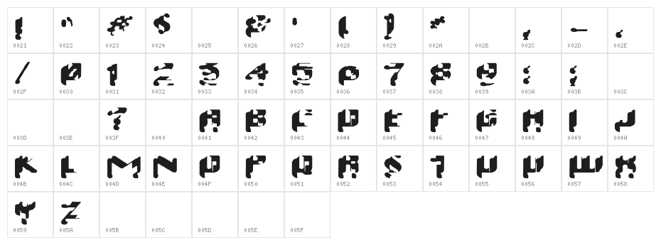 Wash 99 Character Map