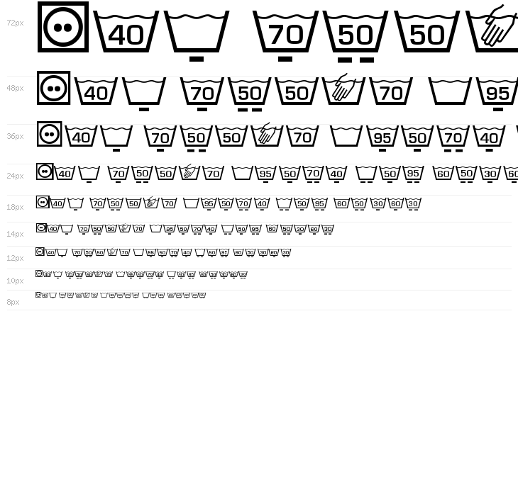 Wash Care Symbols Classic M54 Waterfall