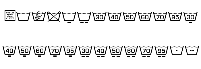 Wash Care Symbols Classic M54 Font LOWERCASE