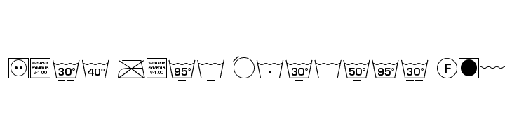 Wash Care Symbols M54  नि: शुल्क फ़ॉन्ट्स डाउनलोड
