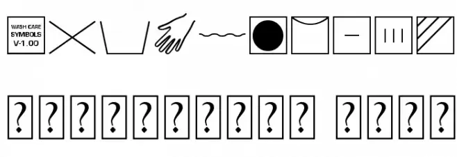 Wash Care Symbols M54 Font OTHER CHARS