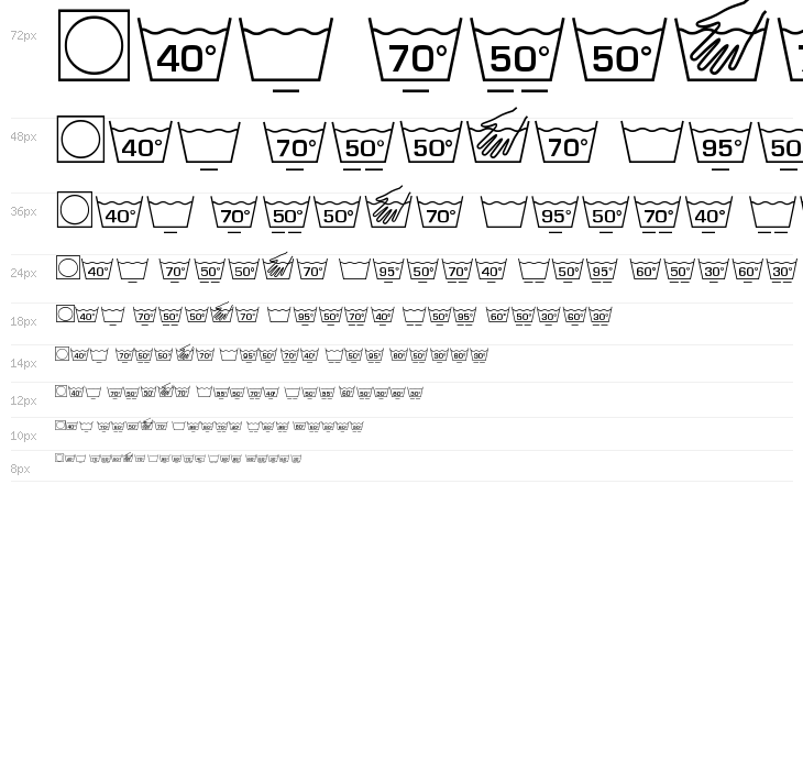 Wash Care Symbols M54 Waterfall