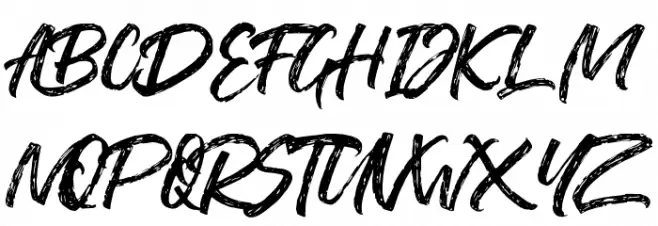 Washington ~ Rough Script DEMO Regular Caratteri MAIUSCOLE