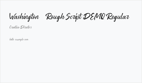 Washington ~ Rough Script DEMO Regular Business Card
