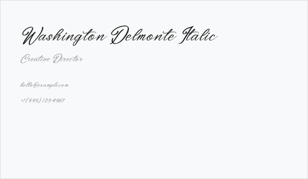 Washington Delmonte Italic Business Card