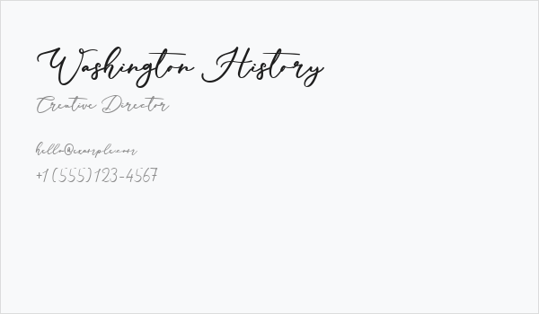 Washington History Business Card