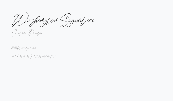 Washington Signature Business Card