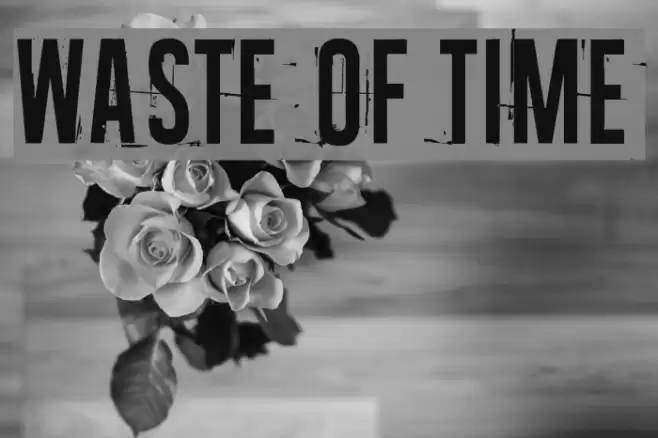 Waste of time Font examples