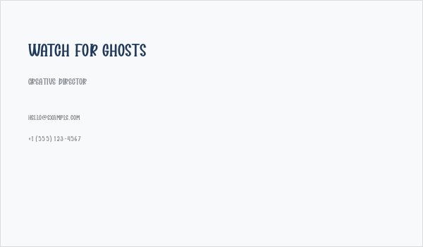 Watch For Ghosts Business Card