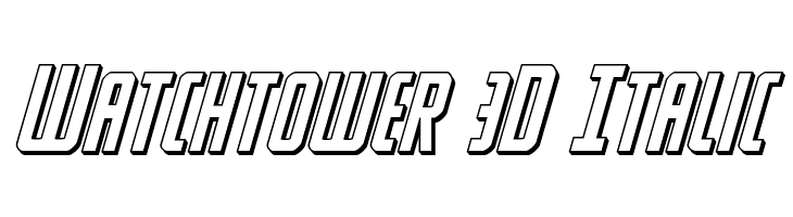 Watchtower 3D Italic Шрифта