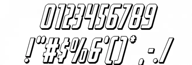 Watchtower 3D Italic Font OTHER CHARS
