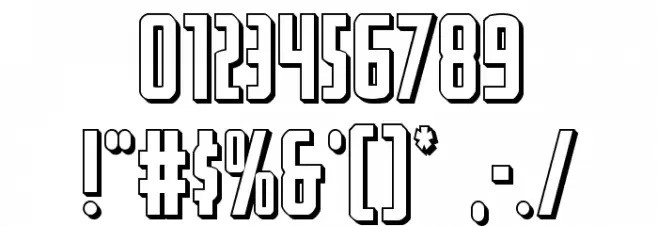 Watchtower 3D Regular Font OTHER CHARS