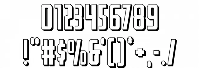 Watchtower 3D Font OTHER CHARS