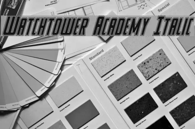 Watchtower Academy Italic Font examples