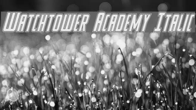 Watchtower Academy Italic Font examples