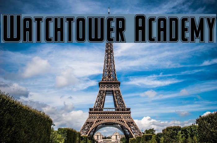 Watchtower Academy Font examples
