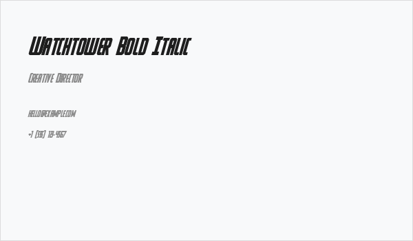 Watchtower Bold Italic Business Card