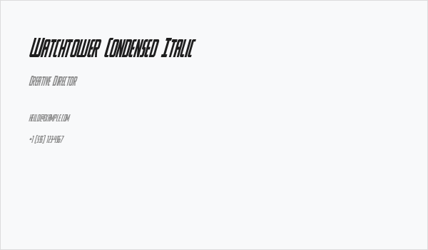 Watchtower Condensed Italic Business Card