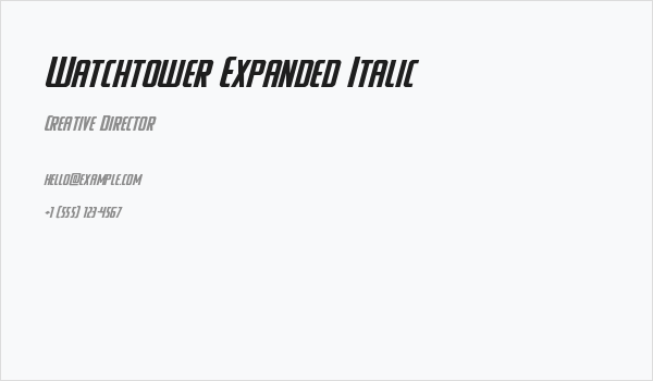 Watchtower Expanded Italic Business Card