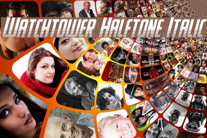 Watchtower Halftone Italic Font examples