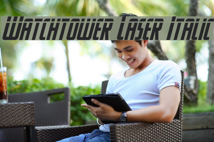 Watchtower Laser Italic Font examples
