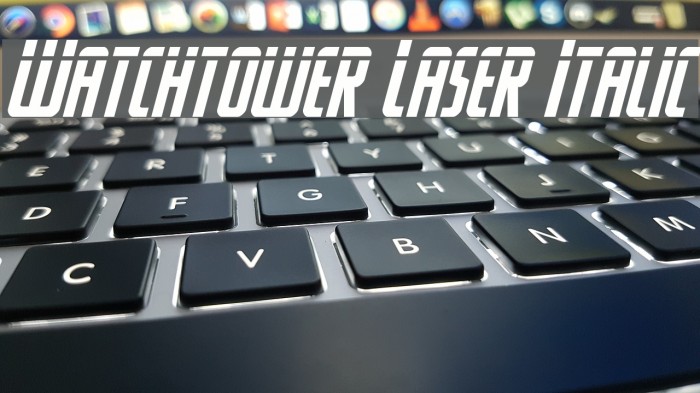 Watchtower Laser Italic Font examples
