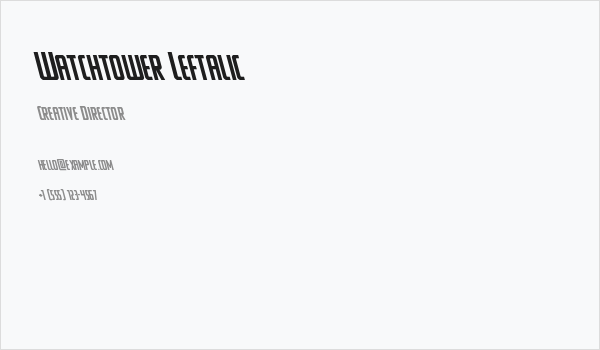 Watchtower Leftalic Business Card
