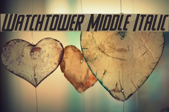 Watchtower Middle Italic Font examples