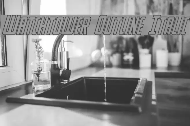 Watchtower Outline Italic  examples