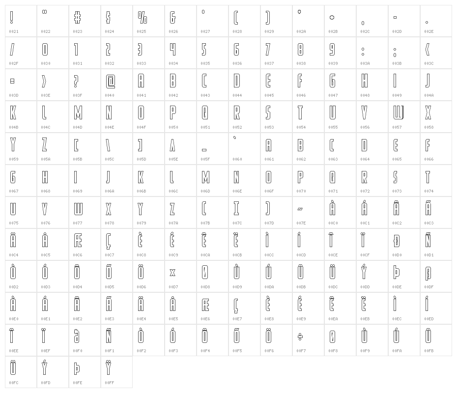 Watchtower Outline Character Map